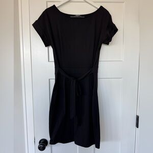 PRETTYGARDEN Black T Shirt Dresses, Tie Waist Dress